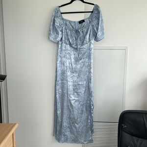 Jacquard square neck maxi dress cider